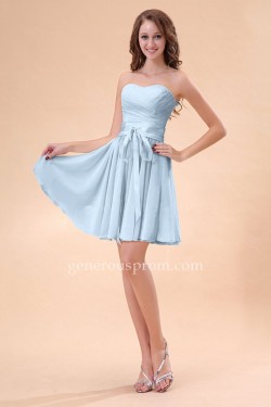A-line Cute Ice Blue Sweetheart Mini Homecoming Dresses