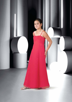 US$95.99 2015 Red Ruched Sleeveless Spaghetti Straps Chiffon Floor Length