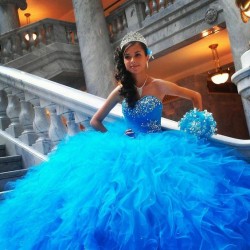 2017 New Beaded Sweet 15 Dress Blue Vestidos De Fiesta Taffeta Tulle Quinceanera Ball Gown
