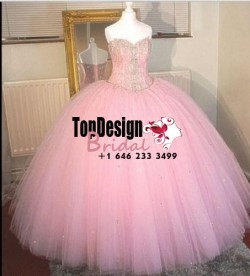 Wholesale 2017 Sweet 15 Dress Custom Pink Crystal Ball Gown Quinceanera Dresses For 15 Years Pro ...