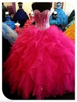 Wholesale 2017 Sweet 15 Dress Hot Pink Ball gown Quinceanera Dresses Beaded Prom Pageant Formal  ...