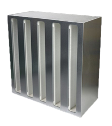 V bank box type HEPA filters