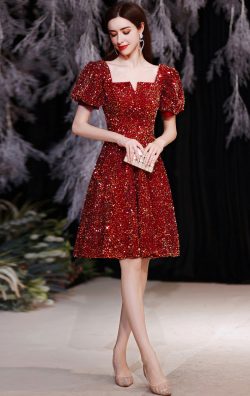 Formaldressau Red Short Sequins Formal Dresses Online Australia