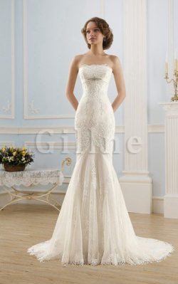 Lace-up Beading Long Romantic Vintage Wedding Dress – Gillne.com