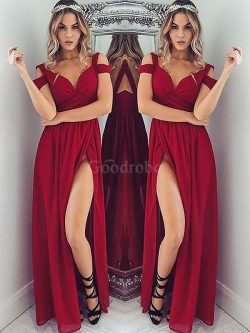 Robe de soirée charme de princesse a-ligne manche nulle epaule nue – GoodRobe