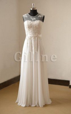 Abito da Sposa con Applique decorato Moderno in Chiffon A Terra – Gillne.it