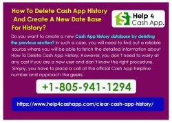 How To Delete Cash App History And Create A New Date Base For History?