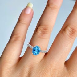 Gorgeous Handmade Swiss Blue Topaz Ring at Sagacia Jewelry