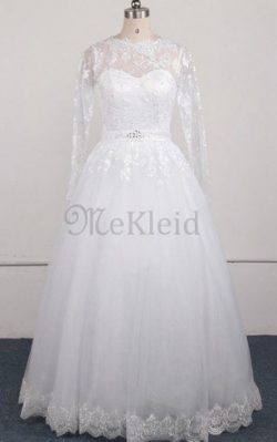 A-Line Paillette Paillettenbesetztes Brautkleid mit Bordüre mit Natürlicher Taille – MeKle ...