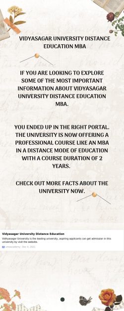 Vidyasagar University distance education MBA