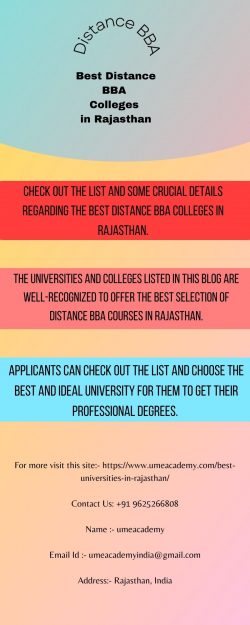 Best Distance BBA Colleges in Rajasthan