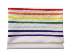 Handmade White Rainbow Tallit Bag, Joseph’s Coat of Many Colors Tallis Bag