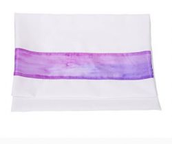 Lilac Clouds Silk Stripes Girls Tallit, Bat Mitzvah Tallit, Women’s Tallis Prayer Shawl