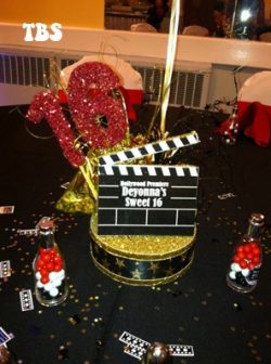 Hollywood Cake Topper or Centerpiece– with Clapboard