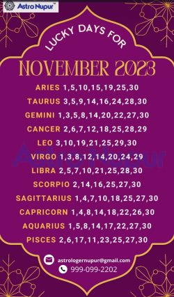 November month’s #lucky days as per your #Zodiac