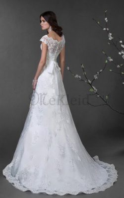 Kurze Ärmeln Luxus Einfaches Brautkleid mit Knöpfen mit Gekappten Ärmeln – MeKleid.de