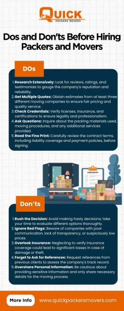 Dos and Don’ts Before Hiring Packers and Movers