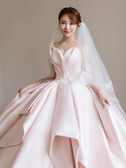 Beautiful wedding dress model
