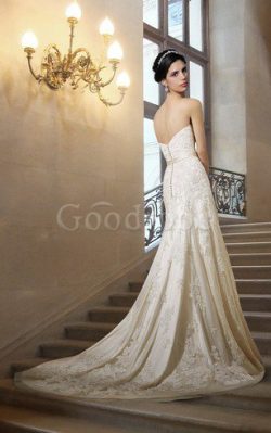 Robe de mariée sexy distinguee avec sans manches de traîne moyenne collant – GoodRobe