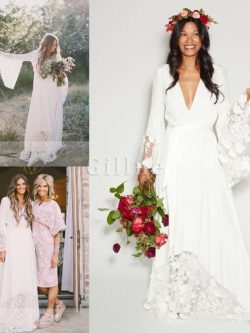 Abito da sposa con piega lusso con nastro con ricamo principessa incantevole – Gillne.it