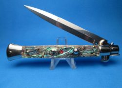 Frank Beltrame 11″ Abalone Bayonet Picklock Switchblade