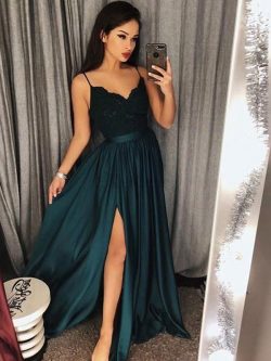 A Linie Prinzessin Seher Natürliche Taile Ballkleid aus Seide wie Satin – MeKleid.de