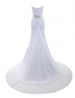 Abiti da Sposa Senza Strap con Paillette All Aperto A-Line Allacciato – Gillne.it