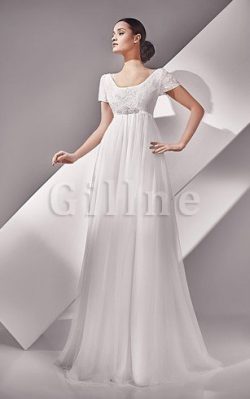 Abito da Sposa a Riva A Terra con Manica Corte con Bottone Vintage – Gillne.it