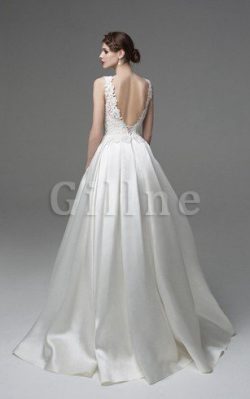 Abito da Sposa A Terra A-Line con Applique Romantico Senza Maniche – Gillne.it