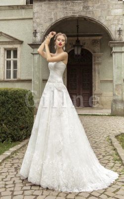 Abito da Sposa A-Line Allacciato con Applique Naturale Cuore – Gillne.it