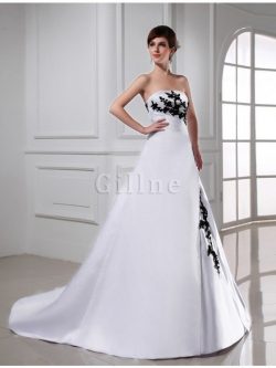 Abito da Sposa A-Line Principessa Lunghi Senza Maniche con Applique – Gillne.it