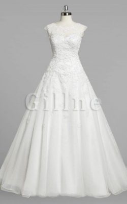 Abito da Sposa Cappellino decorato con Perline Coda A Strascico Corto in Organza – Gillne.it