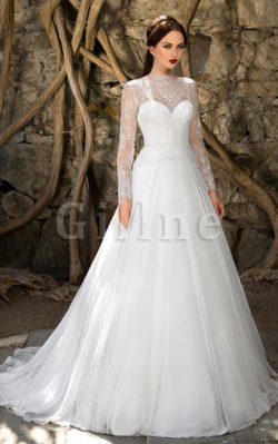 Abito da Sposa con Bottone Conservatore Cerniera A-Line Elegante – Gillne.it