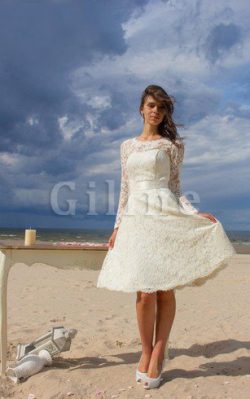 Abito da Sposa con Fusciacca A-Line con Fiocco Buco Della Serratura Schiena Stravagante –  ...