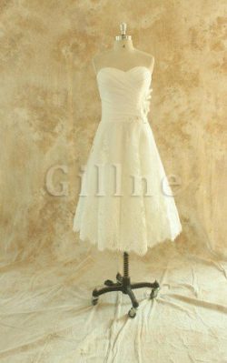 Abito da Sposa Cuore in Pizzo con Criss-cross A-Line Semplice – Gillne.it