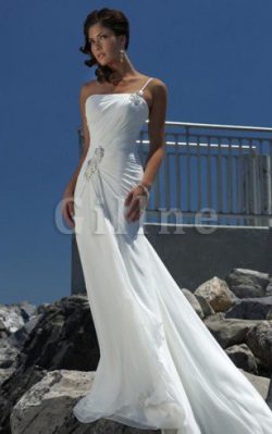 Abito da Sposa Monospalla con Festone Semplice Seducente Particolare – Gillne.it