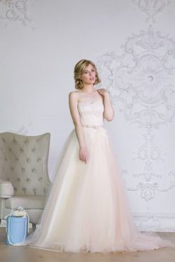 Abito da Sposa Semplice A Terra Naturale in Organza A-Line – Gillne.it