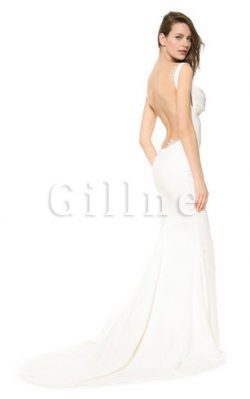 Abito da Sposa Sexy in Chiffon Senza Maniche con Increspato Lungo – Gillne.it