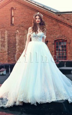 Abito da Sposa Vintage Schiena Nuda con Applique in Tulle con Piega – Gillne.it