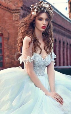 Abito da Sposa Vintage Schiena Nuda con Applique in Tulle con Piega – Gillne.it