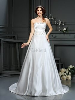 Normale Taille Prinzessin A-Linie Ärmelloses Sittsames Brautkleid – MeKleid.de