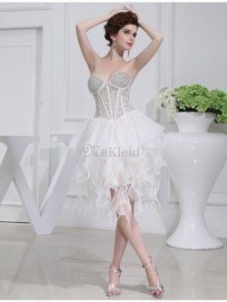 Prinzessin Normale Taille Organza Cocktailkleid mit Reißverschluss mit Perlen – MeKleid.de