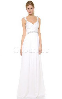 Robe de mariée avec cristal de traîne courte en satin avec perle col élisabéthain – GoodRobe