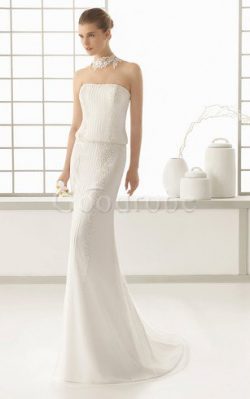 Robe de mariée avec perle a plage dans l’eglise de traîne courte salle interne – Goo ...