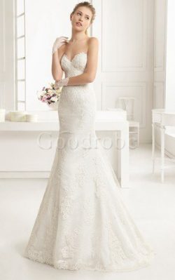 Robe de mariée chic longue de sirène a salle intérieure fermeutre eclair – GoodRobe