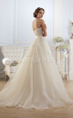 Robe de mariée longue de sirène appliques de bustier de traîne courte – GoodRobe