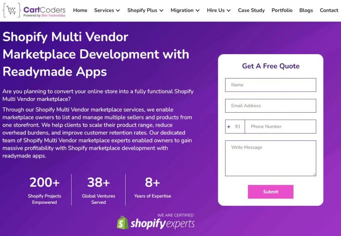 The Best Shopify Multi Vendor Marketplace Development Company