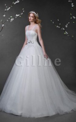 Abito da Sposa A Terra con Perline con Fiocco Lunghi Ball Gown – Gillne.it