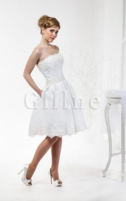 Abito da Sposa A-Line Naturale in Pizzo con Piega Cuore – Gillne.it