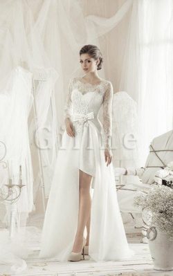 Abito da Sposa con Applique con Fusciacca con Nastro Moda Semplice – Gillne.it